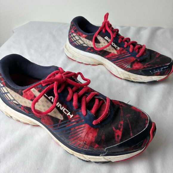 Brooks Launch 3 Running Training Sneakers Shoes Women’s 8 Athletic READ Blue Red - Picture 6 of 15